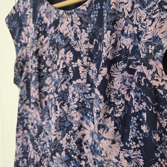 Rebecca Taylor Women's Purple Floral Boho Silk Mini Dress Size 6 - Picture 5 of 9